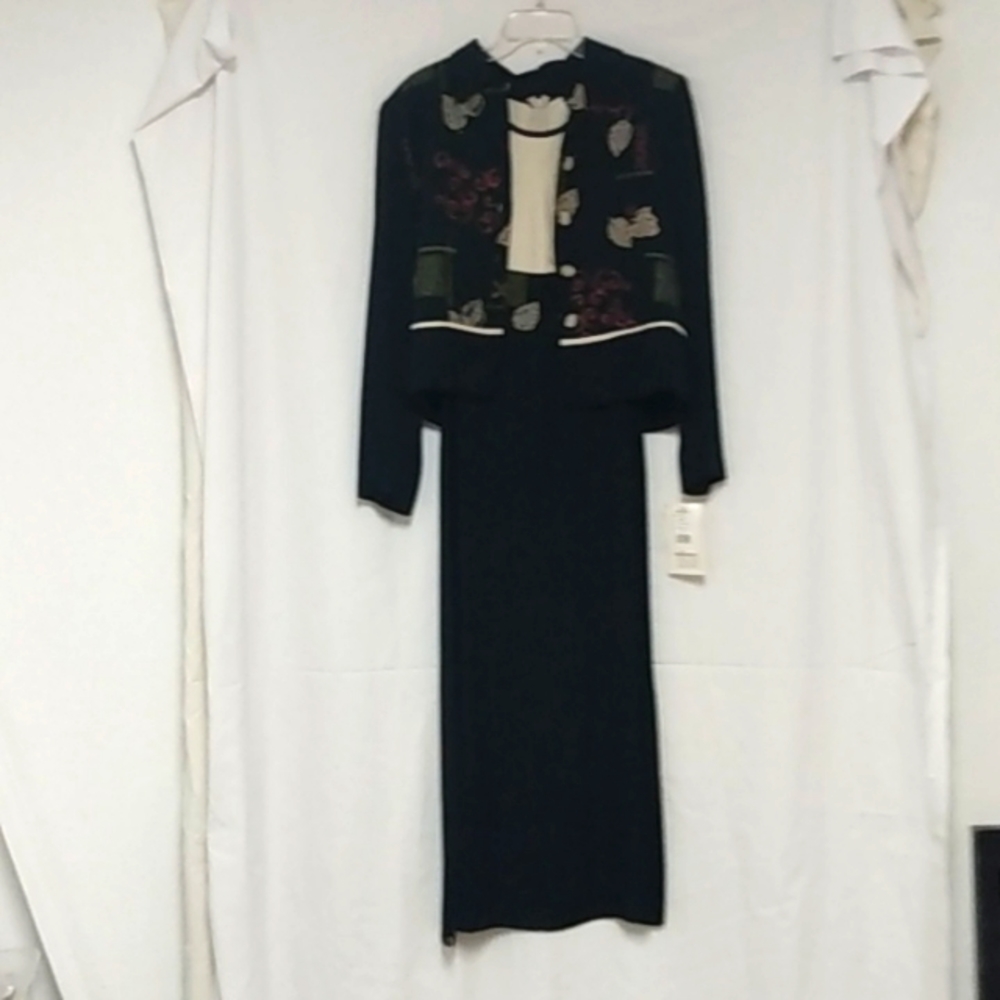 Vintage, Positive Attitude brand 2 piece dress w/jacket in navy